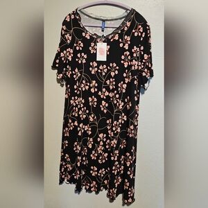 Floral Black and Pink Dress